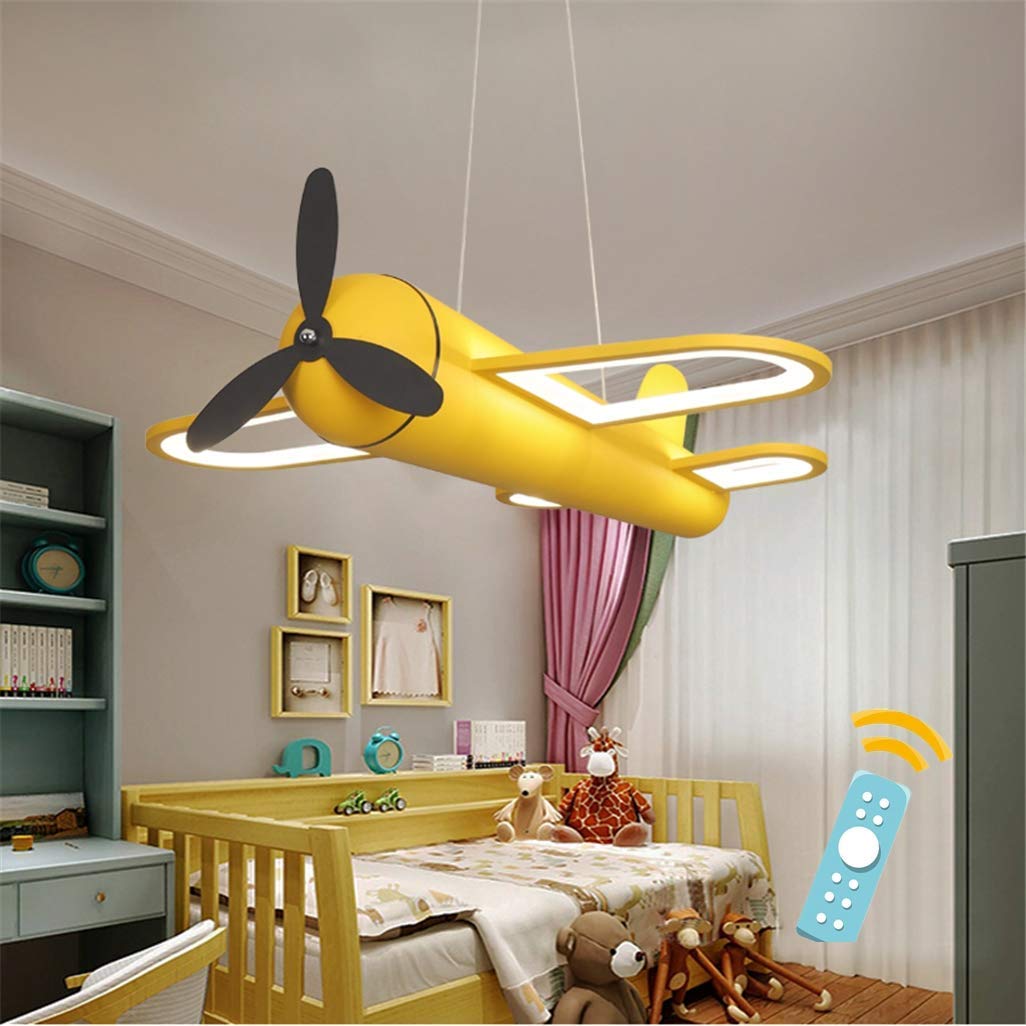 Cartone animato Aeroplano Lampade a sospensione Lampada a sospensione moderna Cartone animato Creativo Lampade a sospensione Lampade a sospensione Lampadari a luce vivaio Lampada