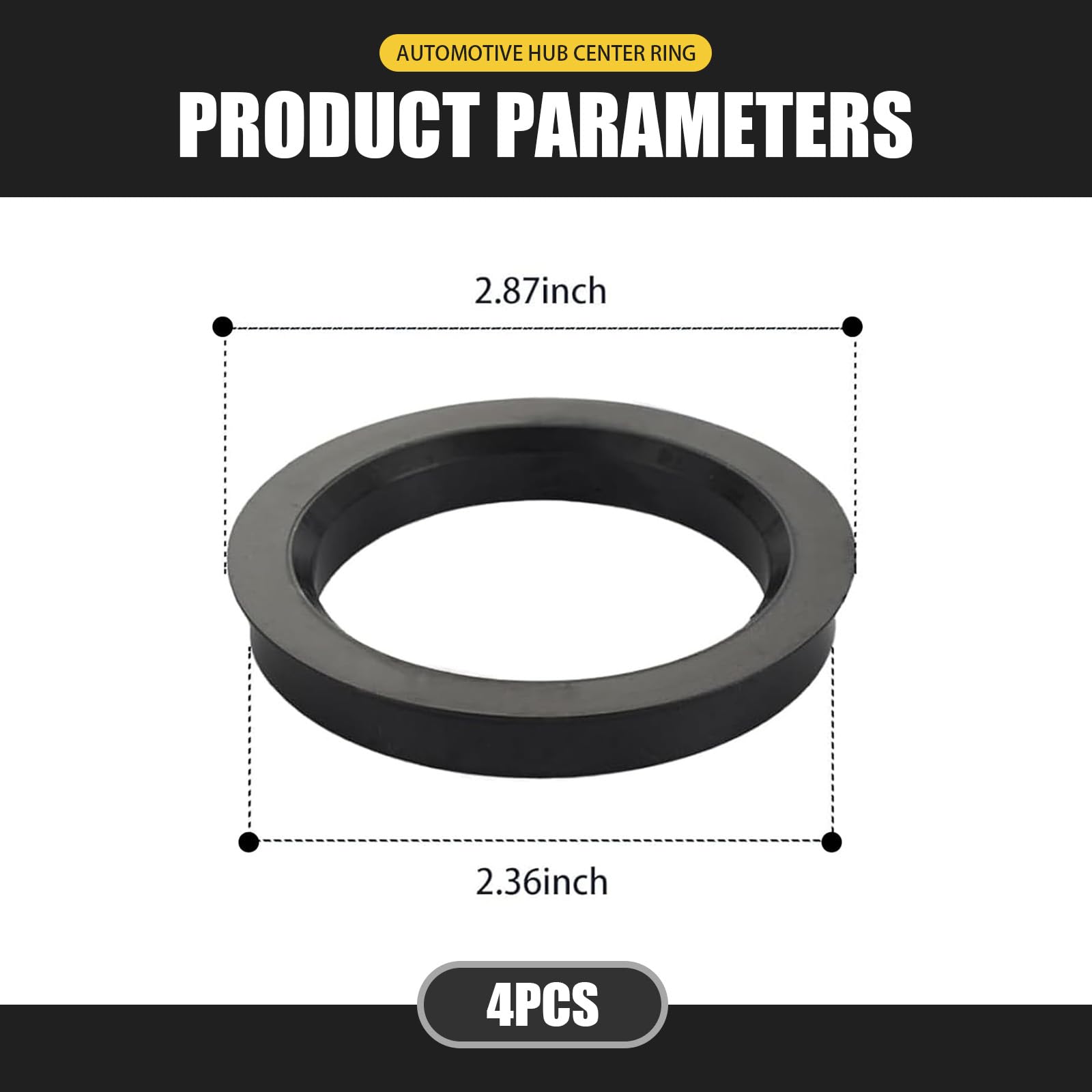 Neferta 4 PCS Car Wheel Hub Center Ring, 73.1mm-60.1mm Vehicle Wheel Hub Gap Filling and Vibration Elimination Adapter Ring, Replacement Modification Accessories, Compatible with Lexus (Black)