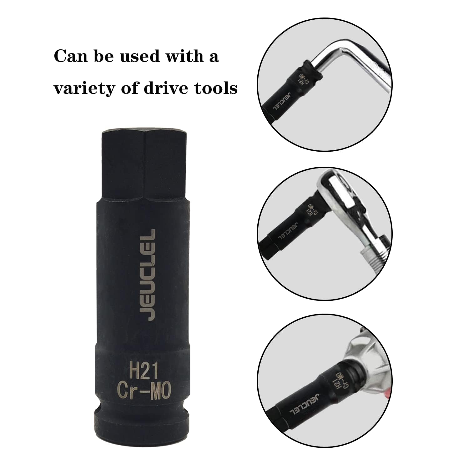 JEUCLEL 21mm Hex Impact Bit Socket, H21 1/2-Inch Impact Drive Allen Socket - Image 3