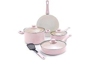 GreenLife 8-Piece Pots & Pans Set in Blush Pink
