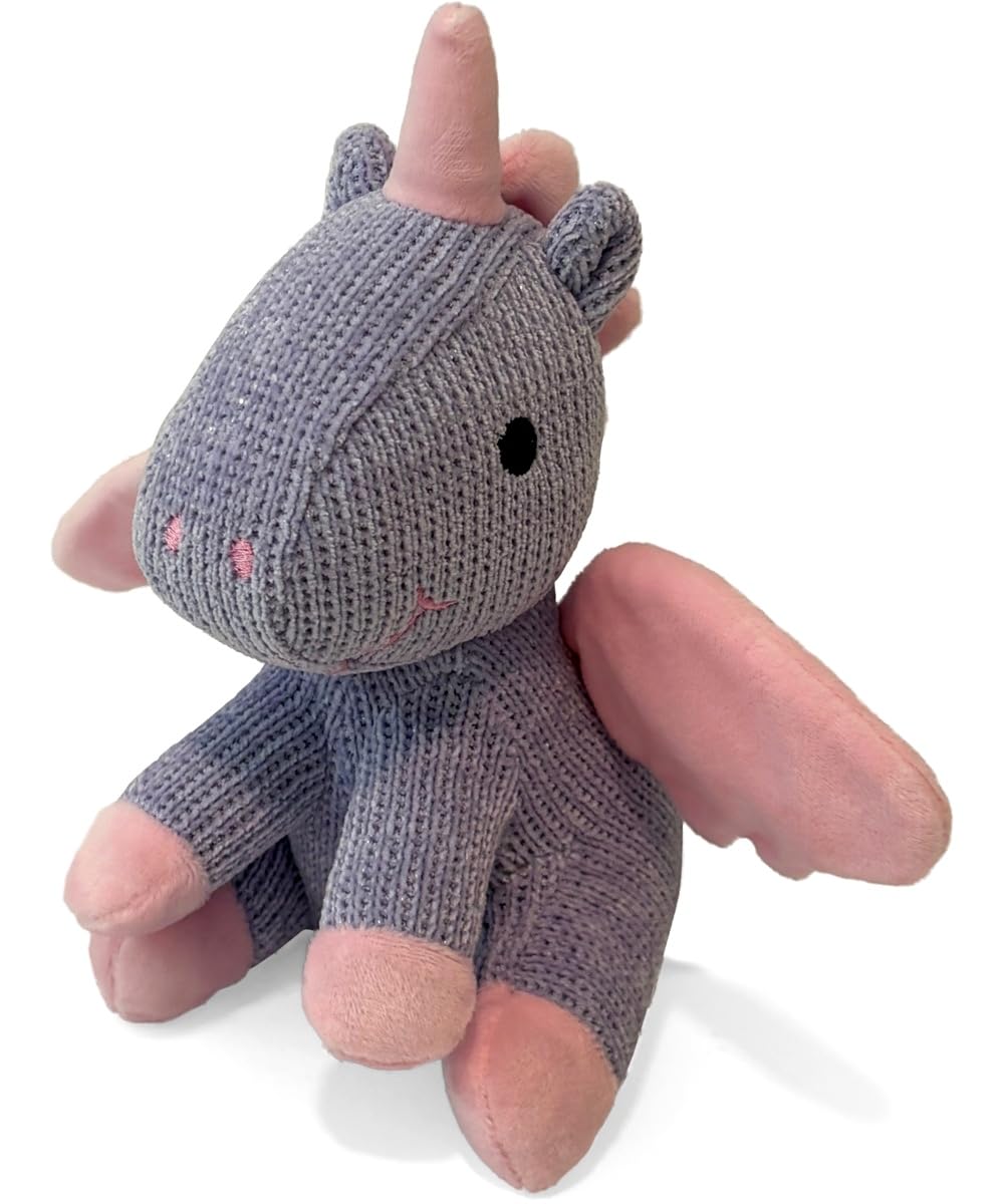 Knit 8 Unicorn Stuffed Animal Plush Toy - Purple Pink Cuddly Soft Plushie is Ideal for Girls Ages