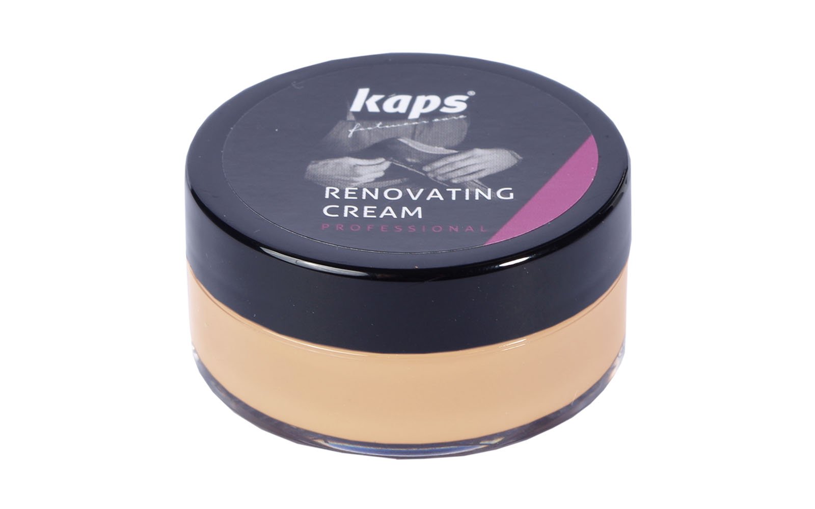 Kaps Renovating Repair Cream For Smooth Leather Shoes Bags Seats, Scratch And Scuff Cover, Renovating Cream (130 - Beige)