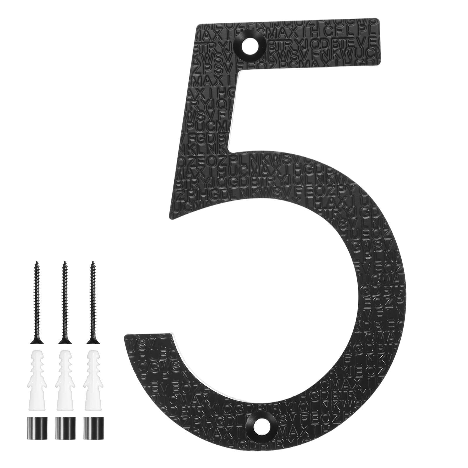 M METERXITY 1-Pack Modern Floating House Numbers for Outside, 5 Inch ABS Matte Black Large Address Numbers Floating Mount with Nail Kits for Door/Street/Outdoors [Digit 5]