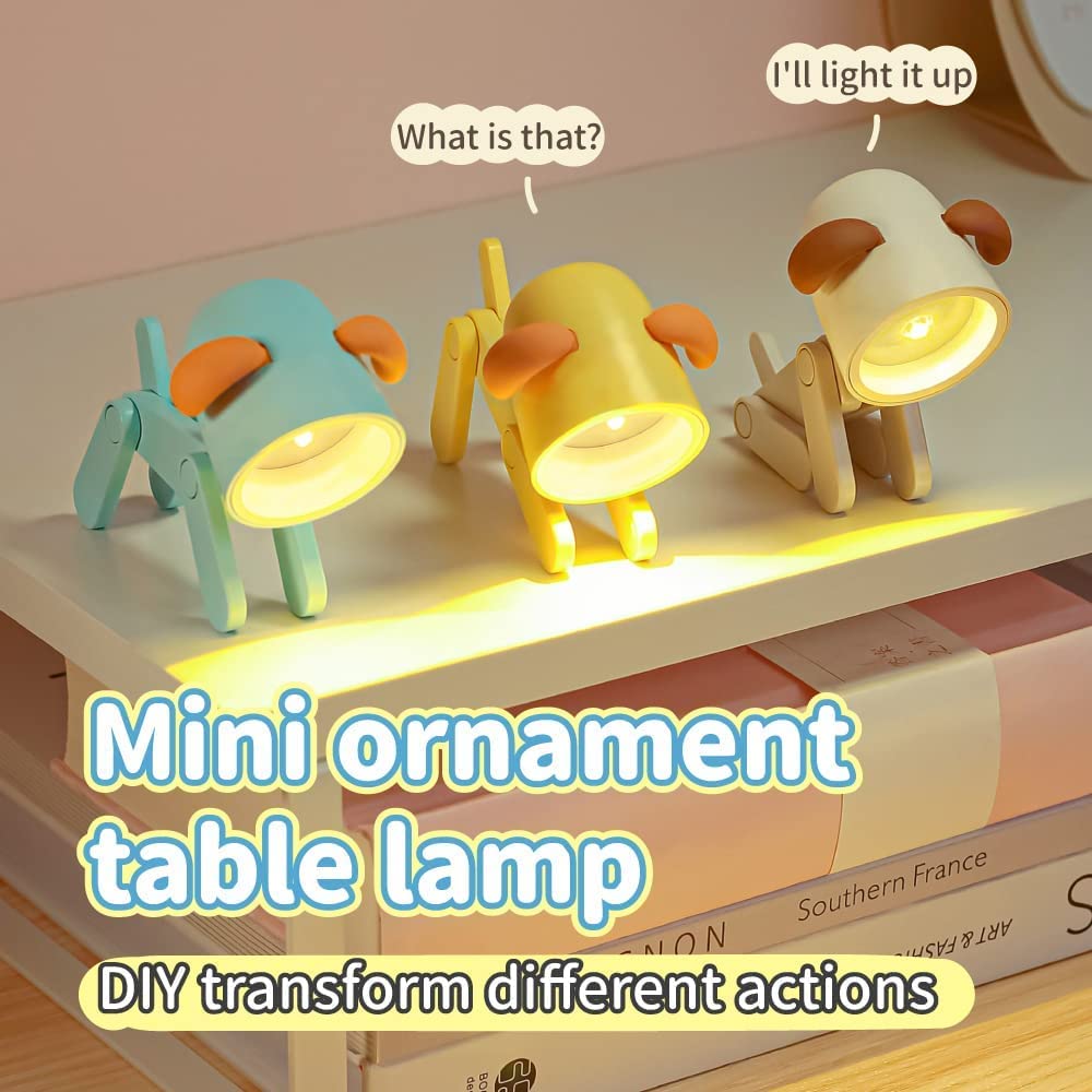 Lutyy 3pcs mini luce notturna per bambini simpatico animale lampada da scrivania portatile regolabile kawaii room decor cartoon mini led protezione degli occhi per home office college