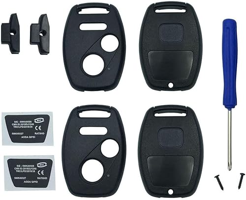 Funda para llavero Honda CR-V Odyssey Accord Crosstour Civic CR-Z, repuesto sin llave con destornillador (2+1 botón, 2 piezas)