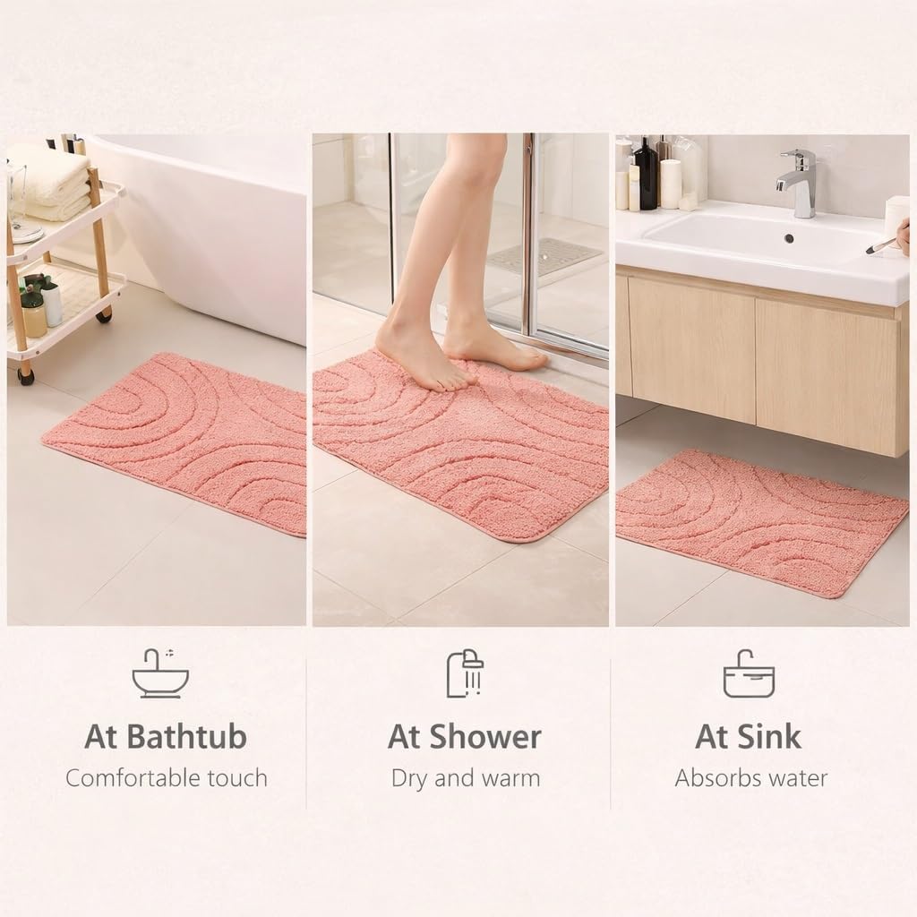 Soft and Plush Bathmats Set for Bathroom Includes Toilet Mats and Rugs for A Cozy and Comfortable