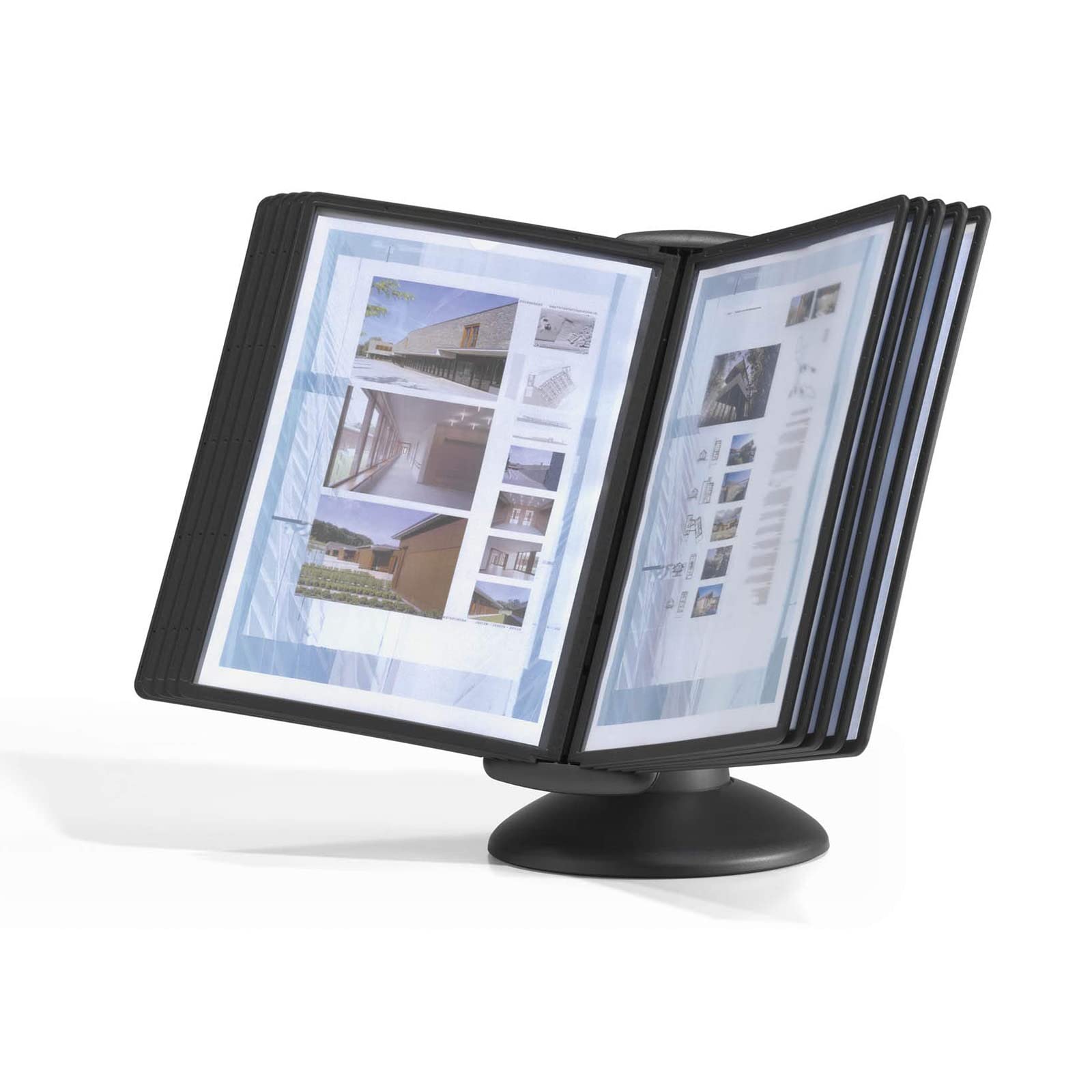 MYUYEE File Organizer For Desk - Wall Mount Reference Organizer, Desktop Flip Folder, 10 Double-Sided Display Pockets, Desktop Reference And Display System,Catalog Display Rack