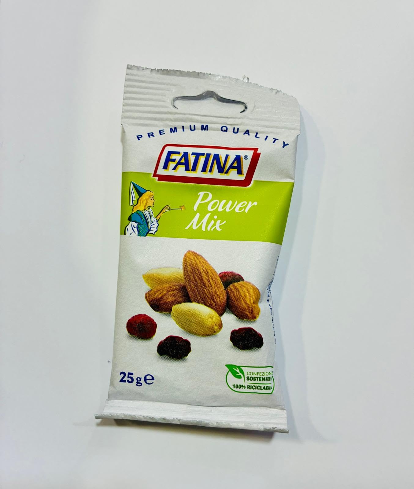Fatina Fruit Snack - Power Mix - Assortimento di Frutta secca,Frutta disidratata ed Arachidi - 26 Pacchetti Monodose da 25 g