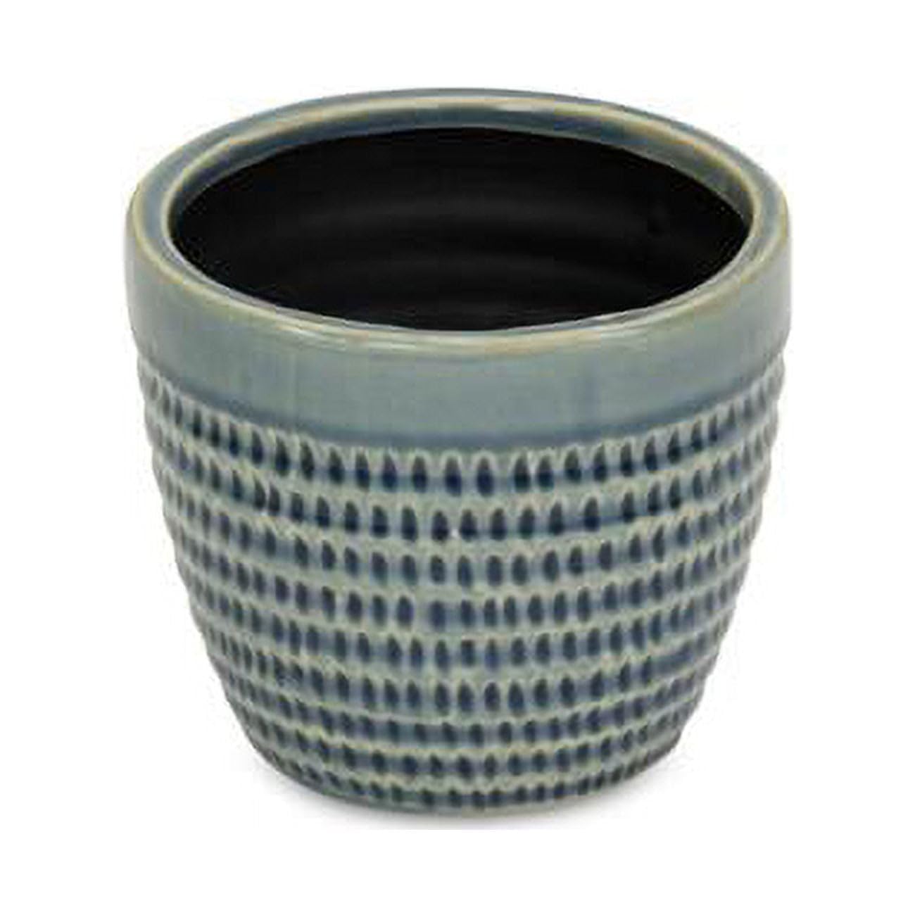 Idola Tapered Blue Ceramic Pot - Medium
