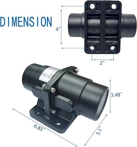 Miniatura 2 de Motor de vibración de 100 libras DC 12 V 4500 RPM cepillo vibrador concreto sal y arena esparcidor material mezclador herramienta vibratoria