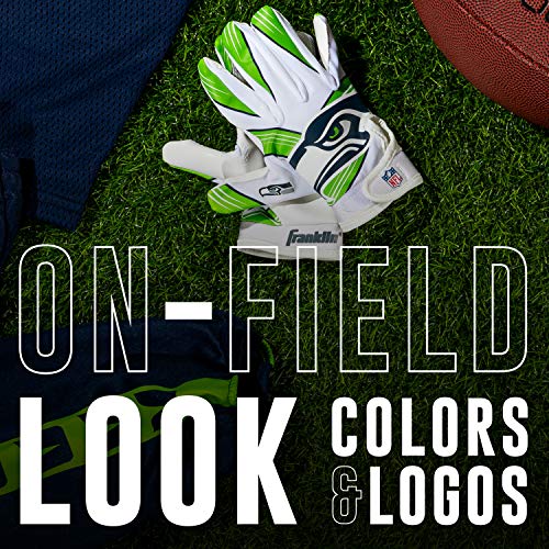 Image of Franklin Sports Youth NFL Football Receiver Gloves - Kids Football Gloves Pair - NFL Team Logos and Silicone Palm