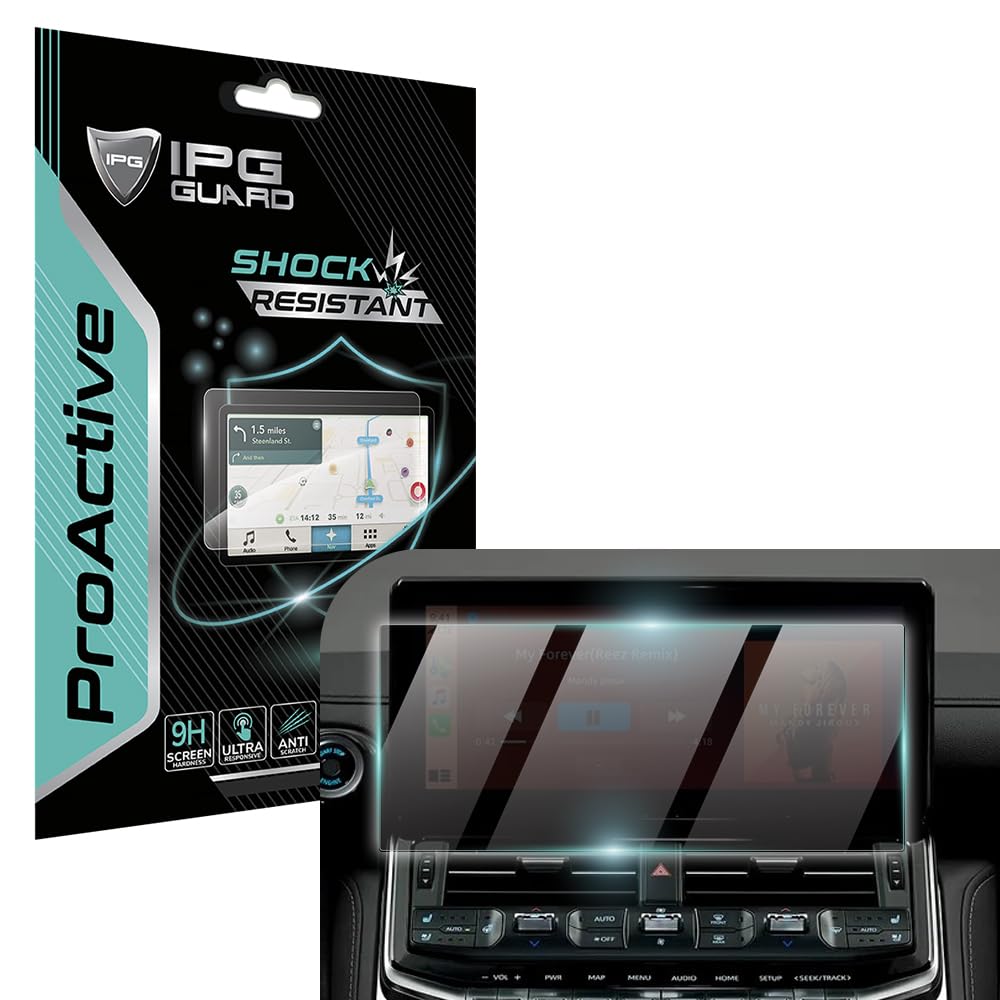 Ipg Proactive - Pellicola Protettiva Per Schermo Land Cruiser 300 LC300 Prado 2022-2024 Da 12,3", Durezza 9H, In Vetro Liscio Al Tatto, Ultra Reattivo, Ad Alta Trasparenza, Antigraffio, Antimacchia E-image