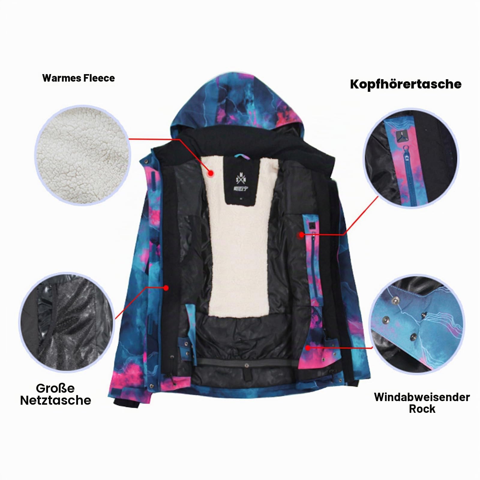 ALSOGO Damen Skianzug Schneeanzug Winddicht Wasserdicht Skifahren Snowboardjacke Trägerhose Set Zum Skifahren Snowboarden Klettern SMNGN+Black L