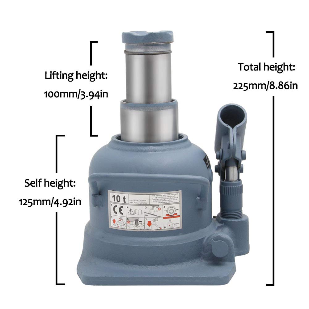 Lіmіtеd Dіѕсоunt BAOSHISHAN 10 Ton Low Profile Bottle Jack Double Ram 4-7/8’’ to 8-7/8’’ Lifting Range Hydraulic Jack Bеѕt Dеаl 🛒 BAOSHISHAN 10 Ton Low Profile Bottle Jack Double Ram 4-7/8’’ to 8-7/8’’ Lifting Range Hydraulic Jack