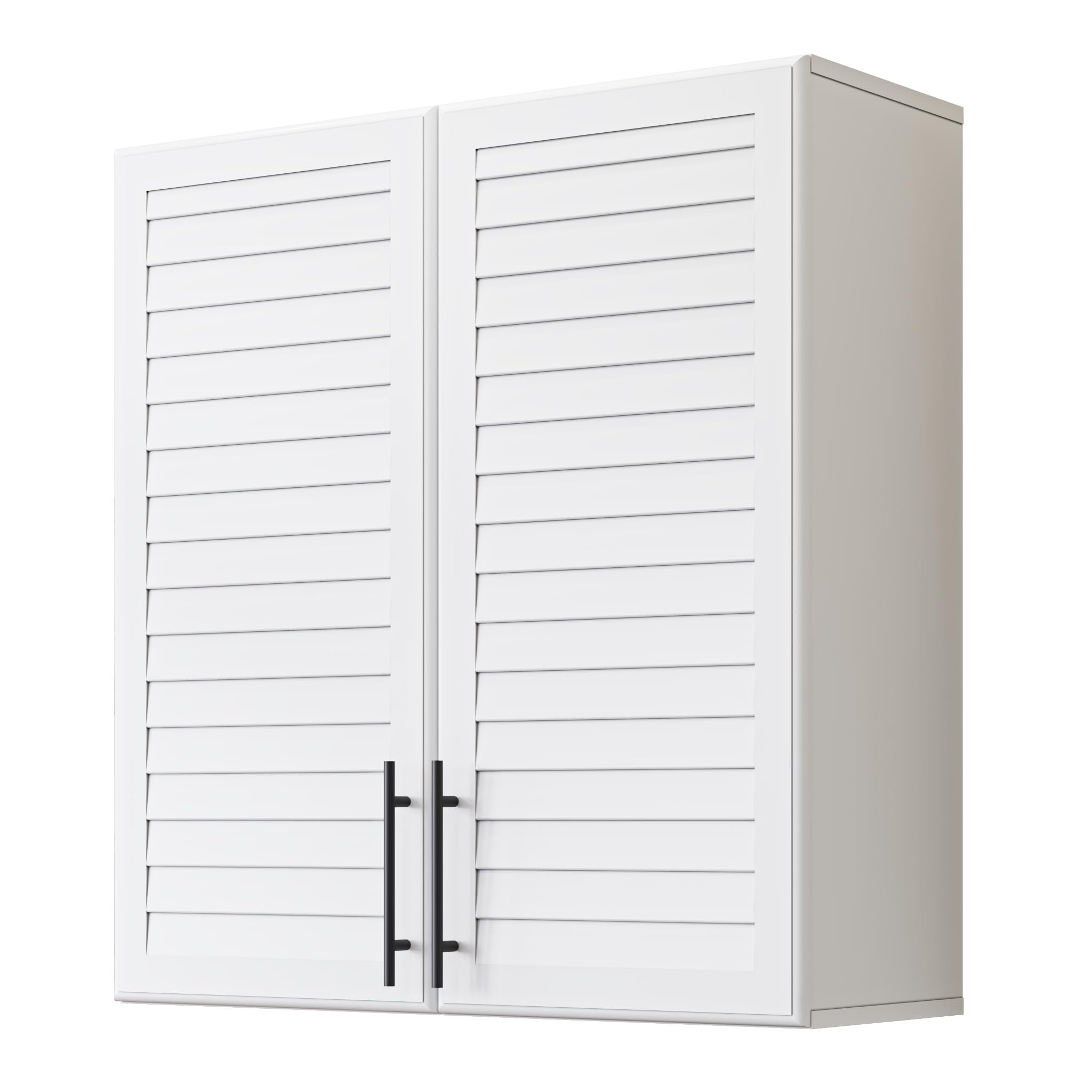 fimello 29.5’’ laundry room cabinets wall mounted, kitchen wall cabinet, bathroom wall cabinet, hanging cabinet, adjustable shelf, shutter style door, white