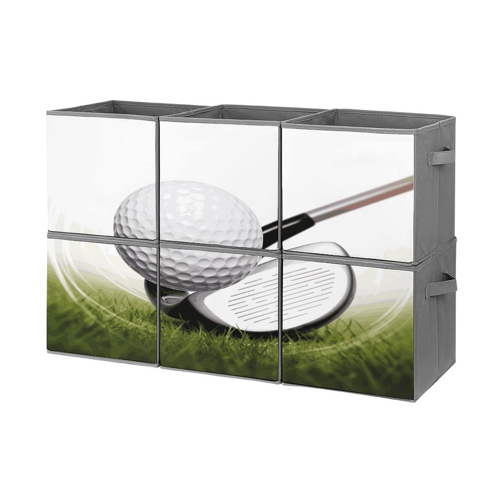Fekiloot Style Golf Club Storage Bin For Foldable And Handles,Closet Organizer Of 6-Pack Stackable,Storage Box For Living,Room, Office,Bedroom,Closet