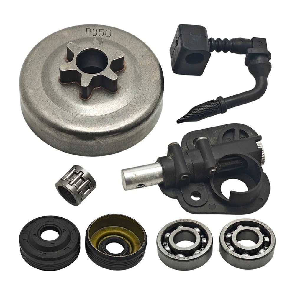 Kit de cojinete de Agujas for Tambor de Embrague de 3/8'' 6T, Compatible con motosierras 350, 351, 352, 370, 371 y 390, con Sello de Aceite 530047061 y 503932301