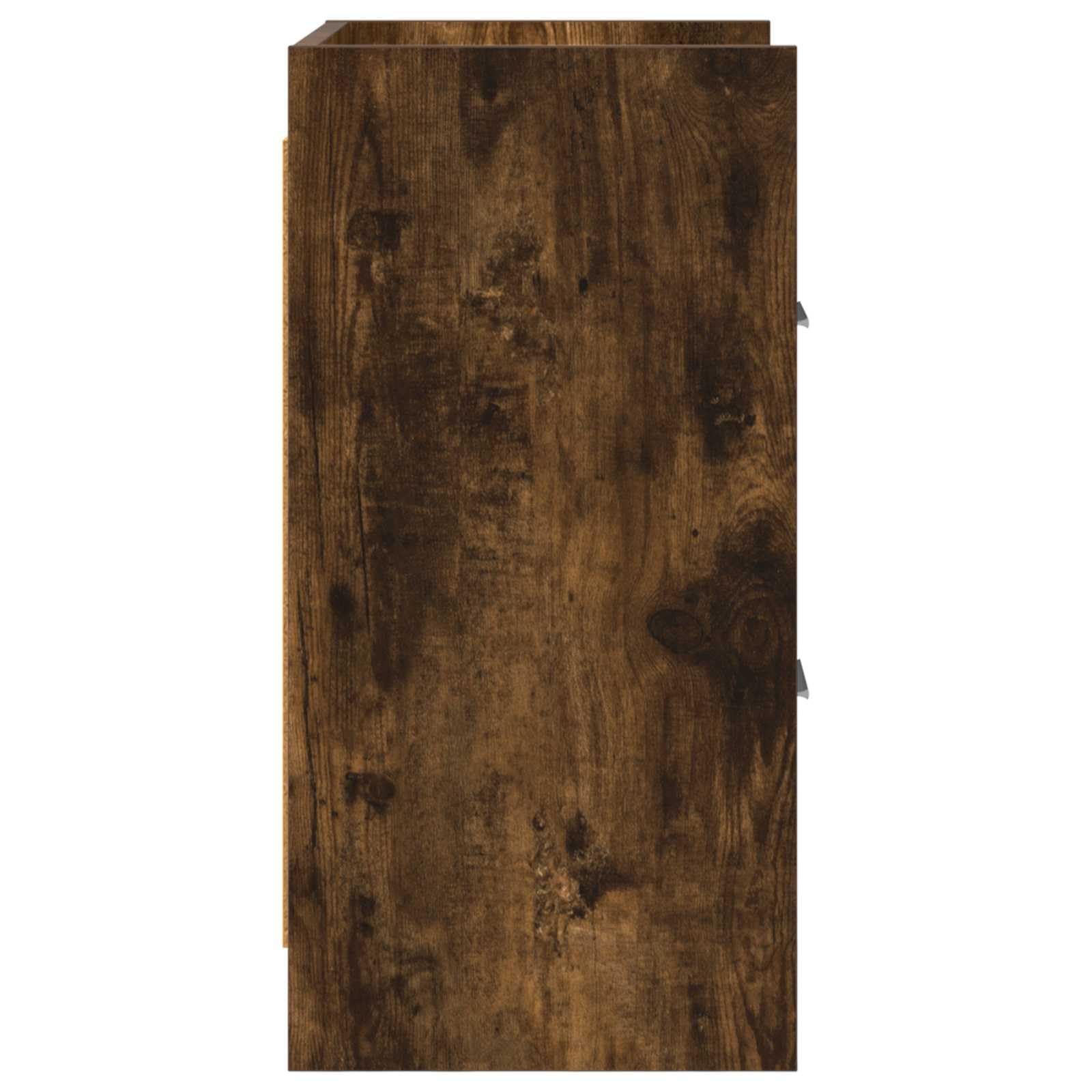 Comodino in rovere affumicato, 40 x 30 x 60 cm, 2 cassetti, maniglie in metallo, comodino per camera da letto, tavolino con spazio e ripiano in design moderno