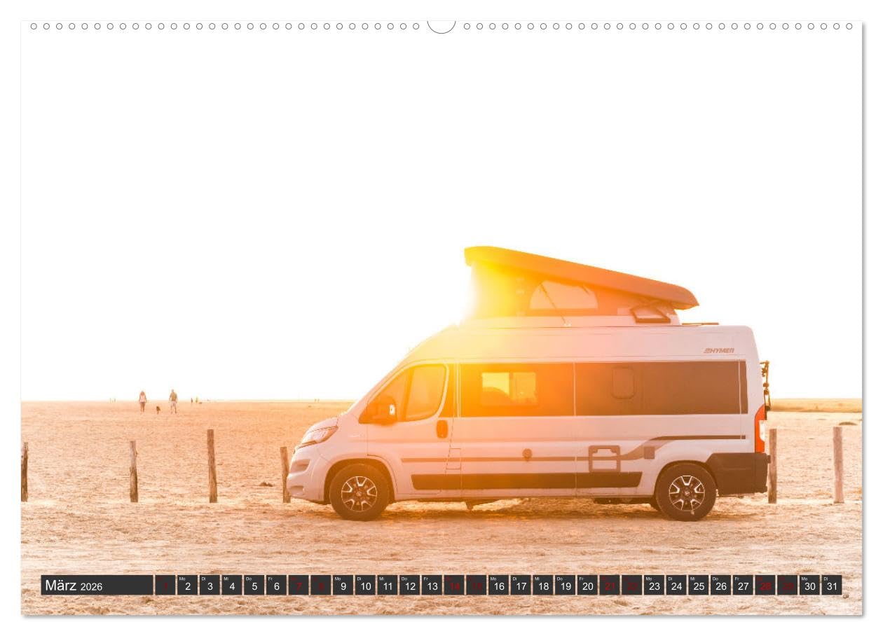 Vanlife - Glücklich auf vier Rädern (hochwertiger Premium Wandkalender 2026 DIN A2 quer), Kunstdruck in Hochglanz: Leben und Reisen im Wohnmobil (CALVENDO Orte)