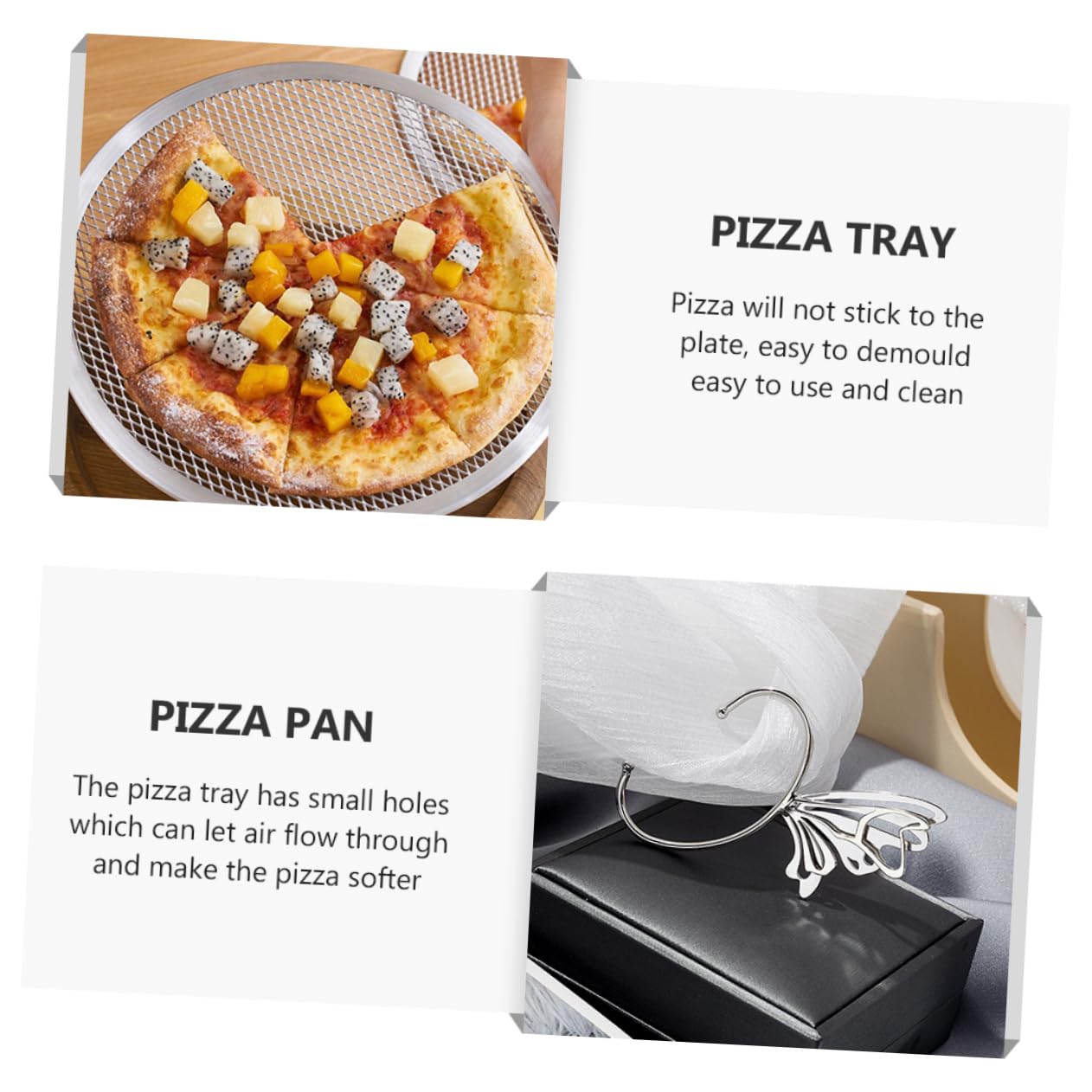 Moule à Pizza en Aluminium Multi-Fonction Plateau de Cuisson Ménager