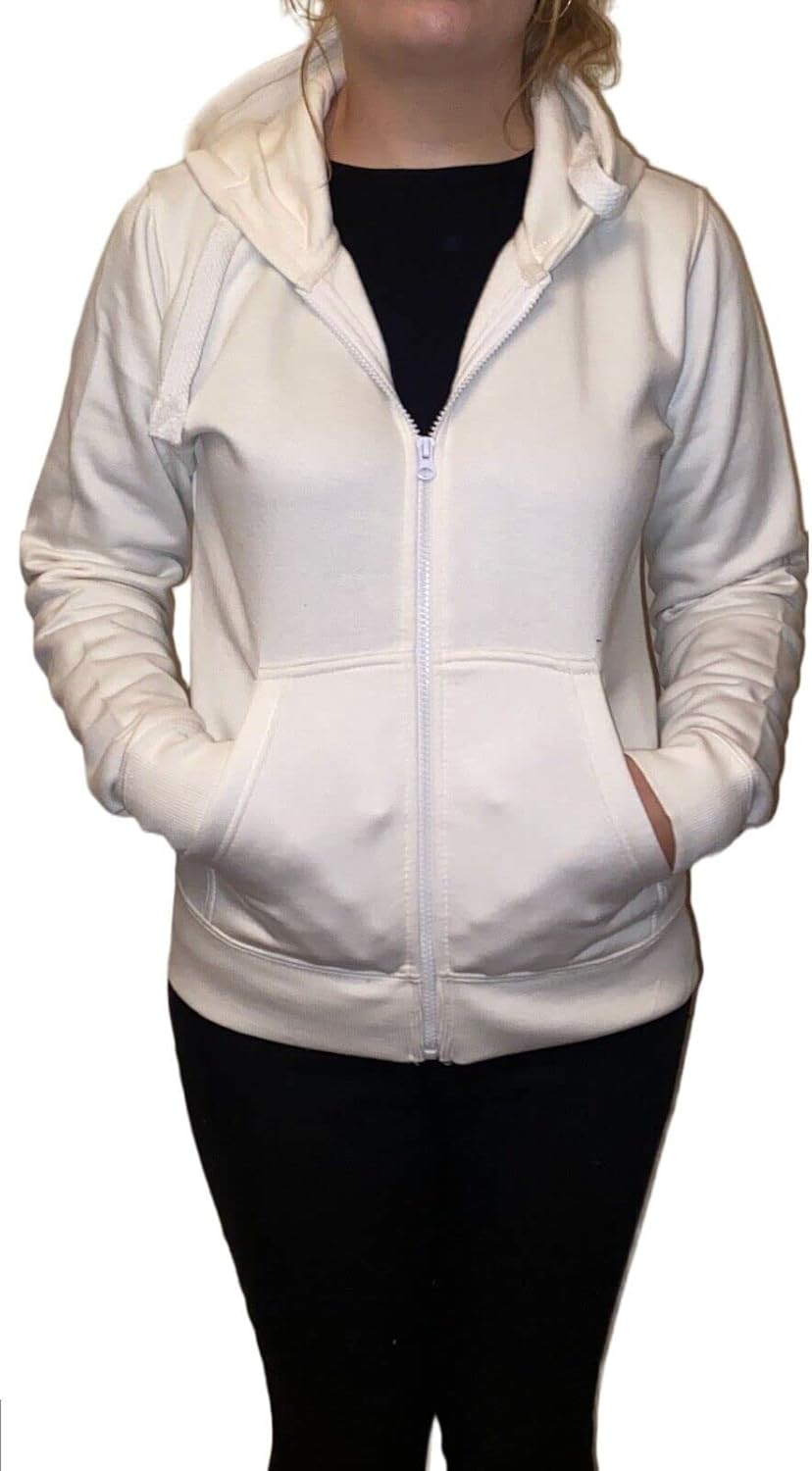 LUXE DIVA ® Ladies Plain Colour Hoodie Womens Fleece Hooded Top Zip Zipper Hoodie Sweatshirt Available in 22 Colours Plus Sizes Small-XXXXXL