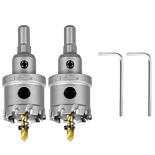 Miniatura 8 de SALI 1-1/16" (27mm) Kit de sierra perforadora TCT con punta de carburo de tungsteno Broca de sierra perforadora con punta de carburo con broca