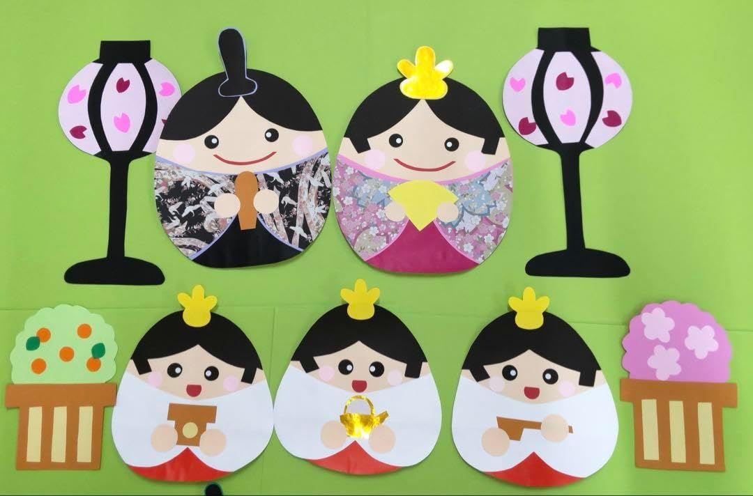 ︎︎ひな祭り壁面飾り お雛様 お内裏様 三人官女⑤