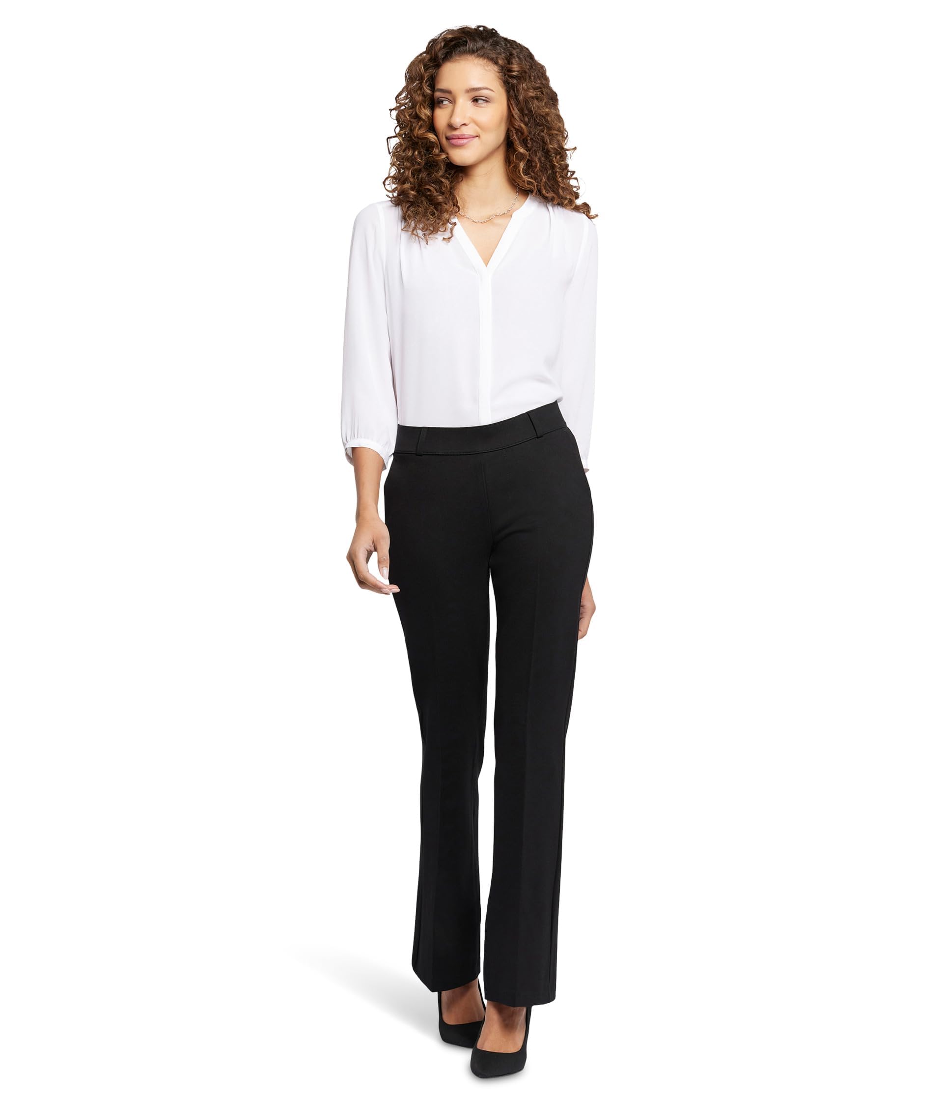 NYDJ Womens Pull-On Flare Leg Trousers