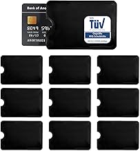 AntiSpyShop 10x RFID Schutzhüllen, TÜV geprüft, NFC Blocker - Kreditkarte, Bank EC Karte Abschirmung (Schwarz)