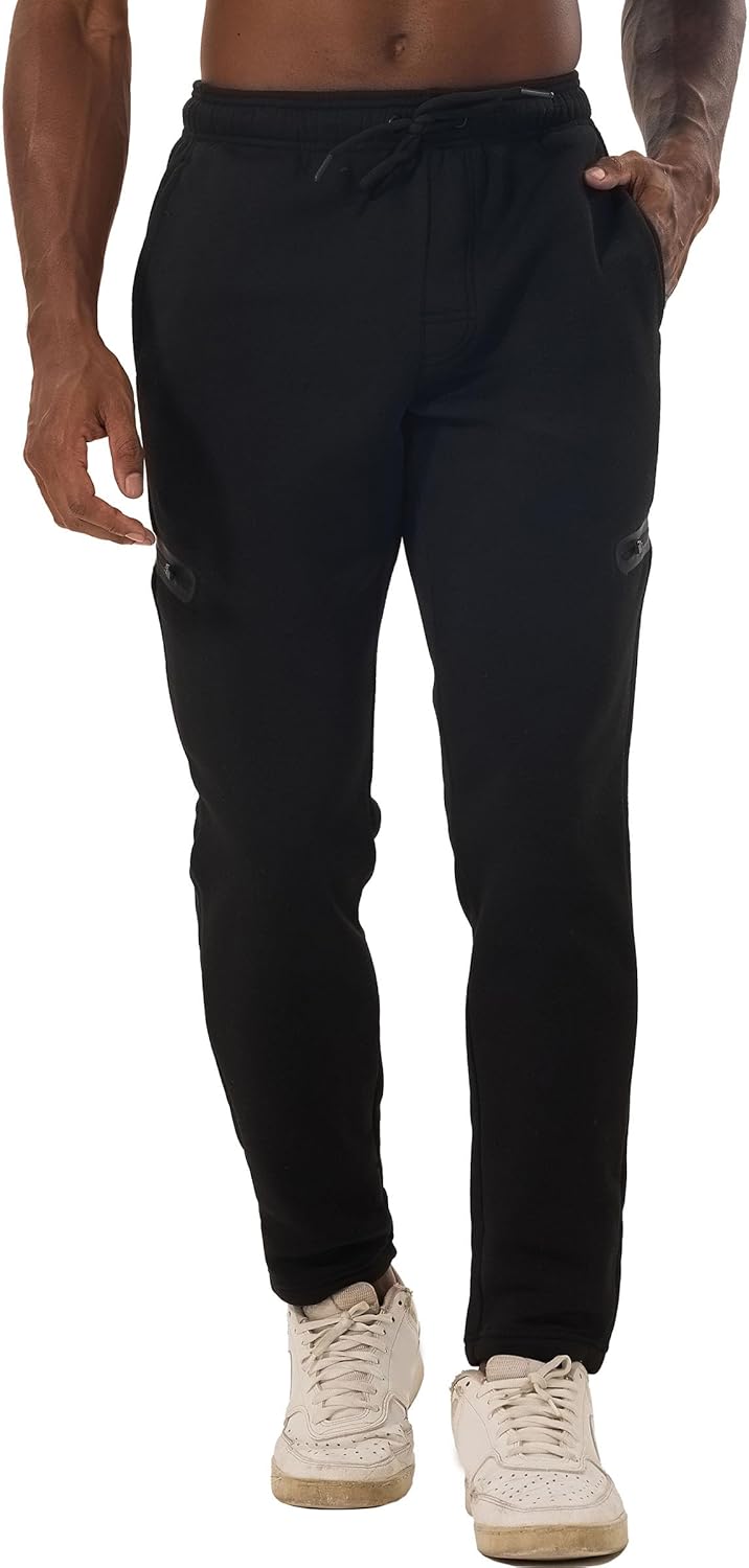 Men's Sweatpants with Zipper Pockets Athletic Pants Traning Track Pants Fleece Joggers for Running, Travel - Image 6