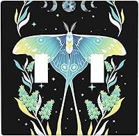 Vista 9 de Toggle Light Switch Wall Plate, Japanese Cherry Blossoms Mountain Tower Double Switch Cover, Size 2-Gang 4.5" X 4.5