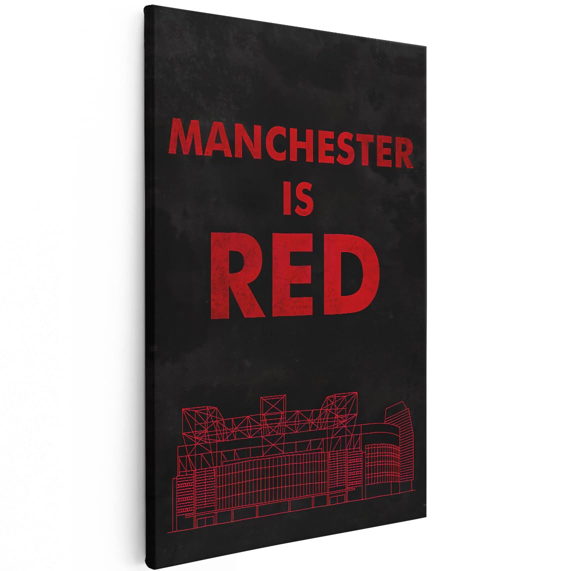 Artaza Cuadros Decoración Salón Modernos Manchester Is Red - 40x60 cm - Cuadros Decorativos Estadio Fútbol - Decoración Pared Frase - Lienzos Habitación