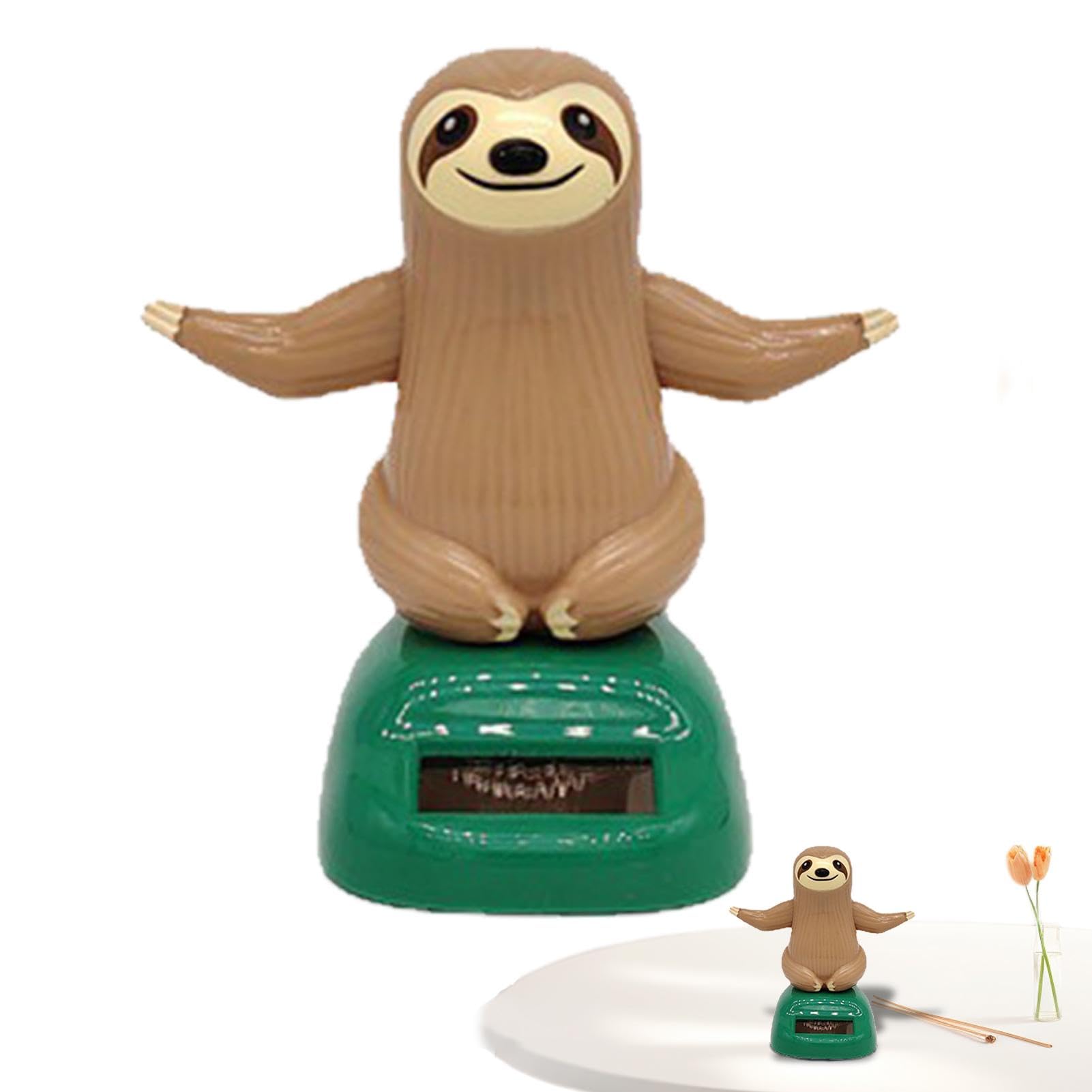 Sloth Solar Dancer - Giocattolo per cruscotto auto, bambola a mano con vibrazione solare | Ballerina animata di pigro Bobble, decorazione energia solare per decorazione c