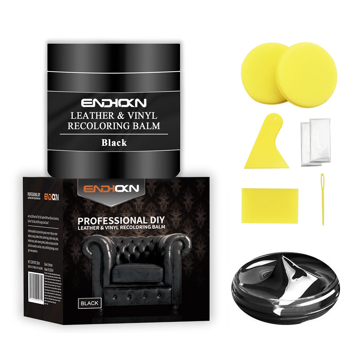 Buy Endhokn 200ml Black Leather Vinyl Recoloring Repair Kit Car Seats