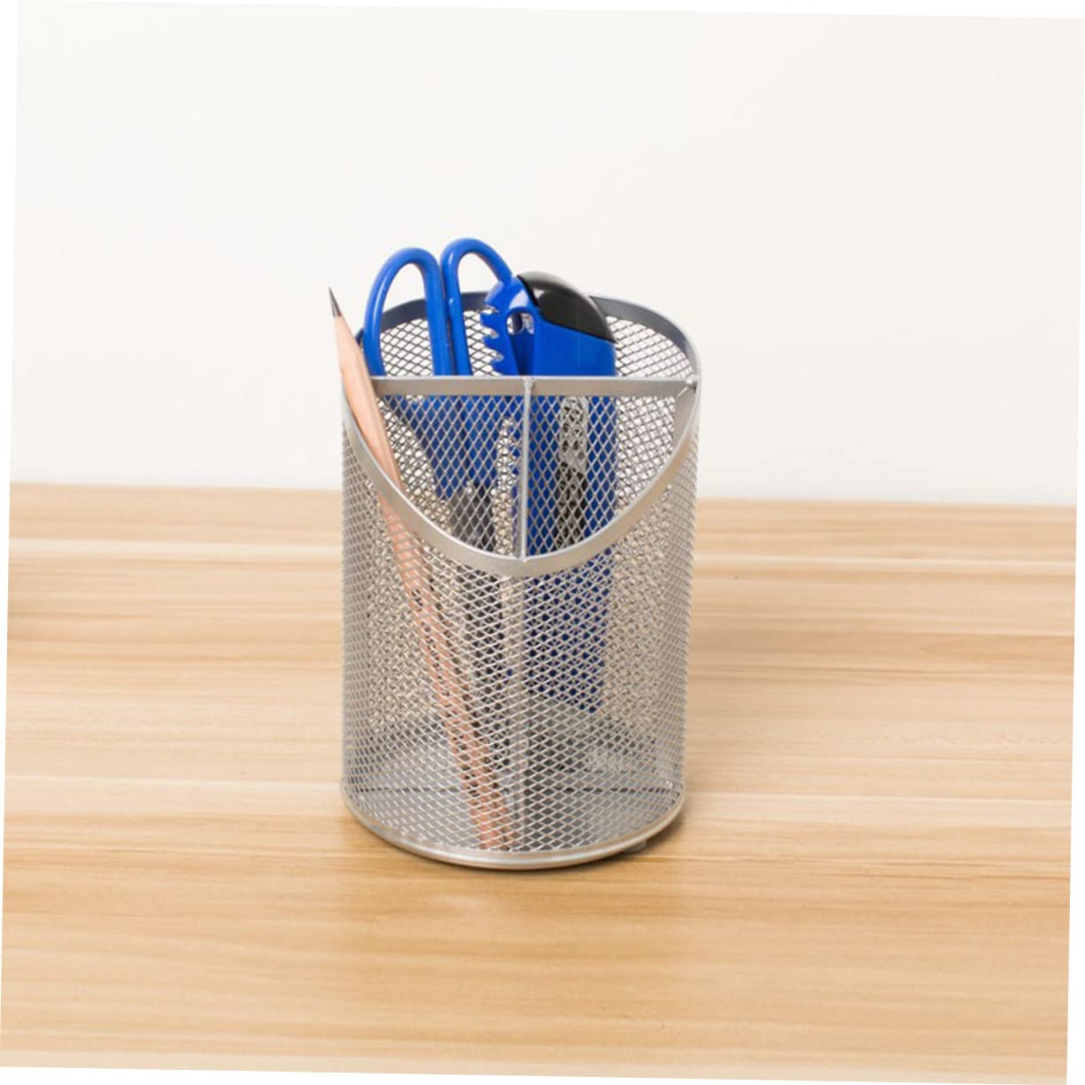 NUOBESTY 3 Pezzi Portapenne in Metallo Contenitore Per Scrivania Organizer Da Scrivania in Argento Portapenne