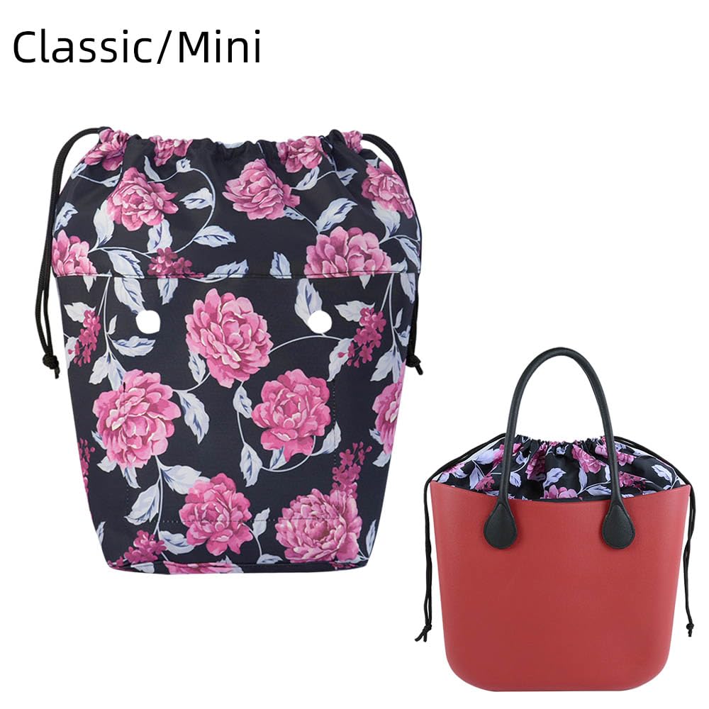 nuovo grande Capacità Classico Mini Coulisse Floreale Fodera Interna Inserto Obag Organizer per O bag Accessori Tasca Interna (modello 5,Classic Standard)