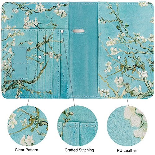 Image of WALNEW Passport Holder for Travel, RFID Passport Cover Wallet for Women Men, PU Leather Passport Book Card Holder Case with Pen, Travelling Essentials for Flying