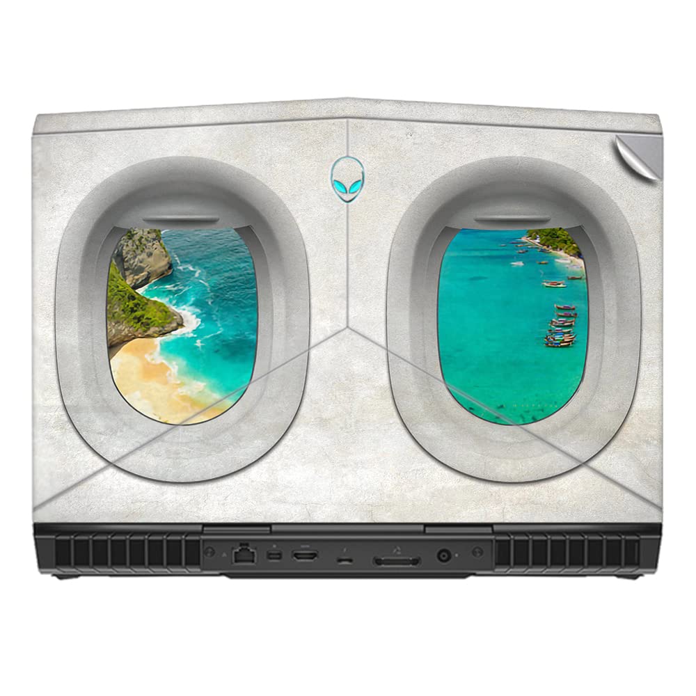 gadgetswrap laptop decal vinyl sticker top only compatible with alienware 15 r4 - plane view - bali