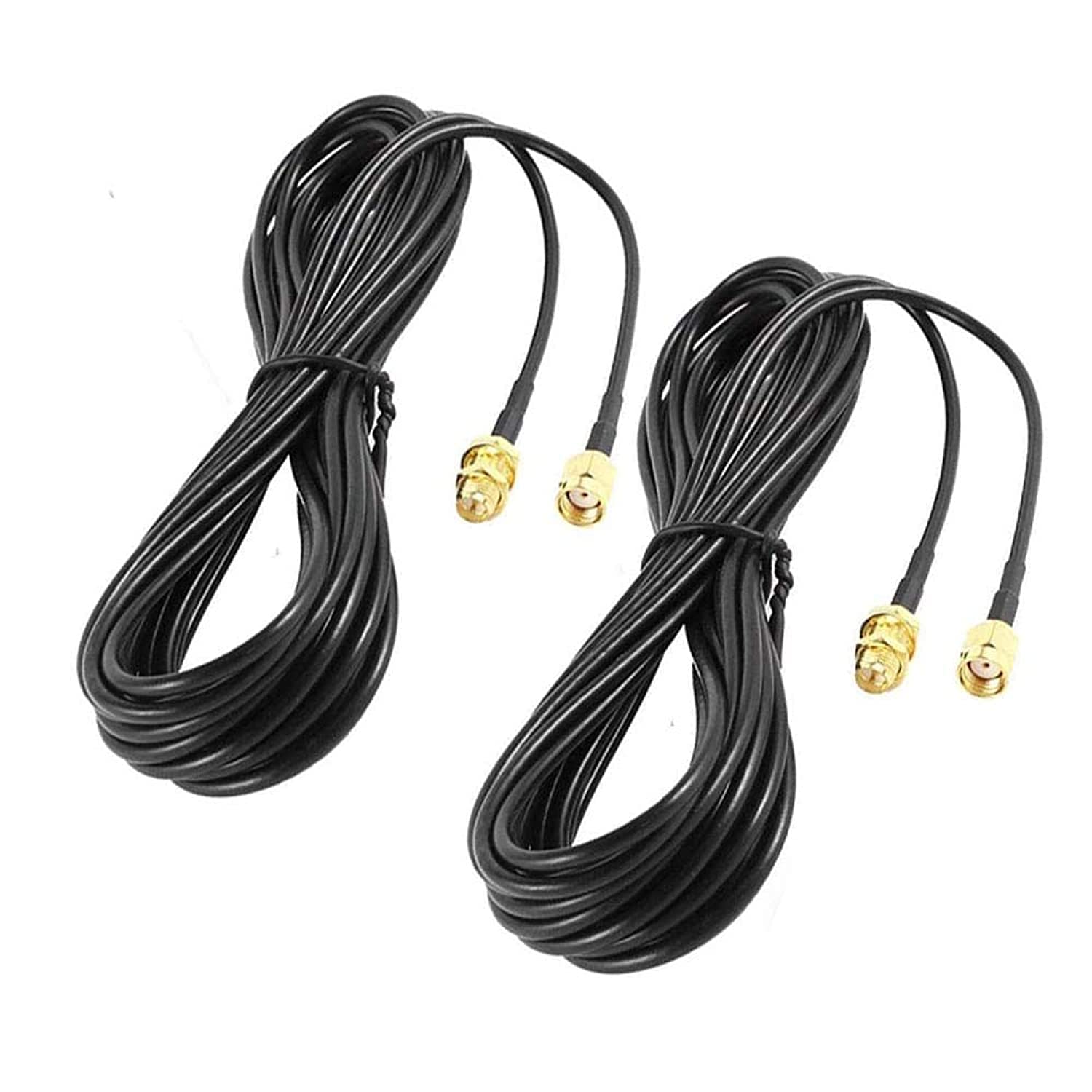 10M 33FT Cable RP-SMA Coaxial Extension Cable Male to Female Connector for Wireless LAN Router Bridge & Other External Antenna Equipment- 2pack