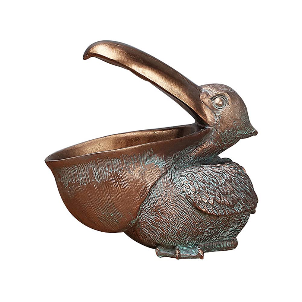 Gold,Silver,White Toucan Key Storage Figurine Pelican Statue Storage Basket Key Bowl Resin Animals Birds Shape Home Interior Decorations Office Decorations