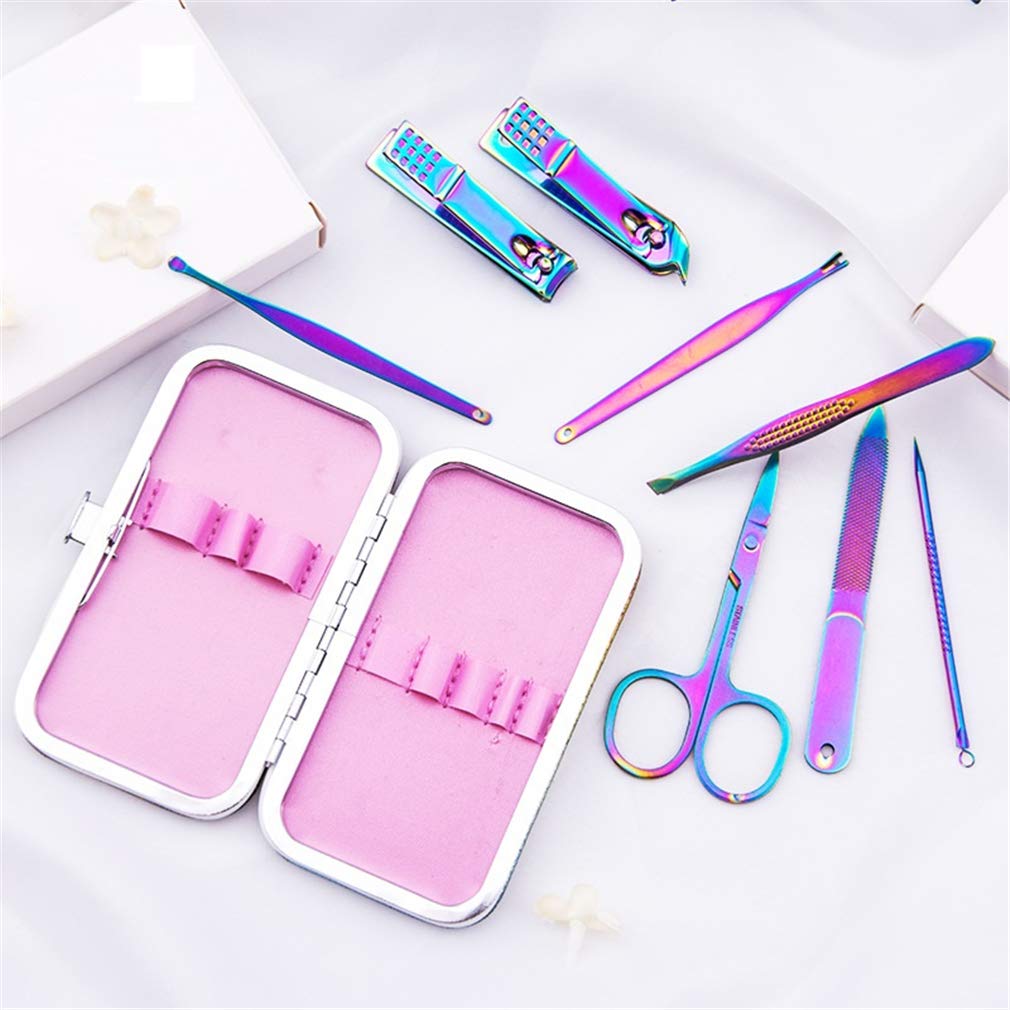 Juego de manicura, cortaúñas, pedicura, kit de manicura de acero inoxidable, kit de herramientas de manicura/pedicura de uñas de viaje portátil, kit de herramientas de manicura de viaje profesional co