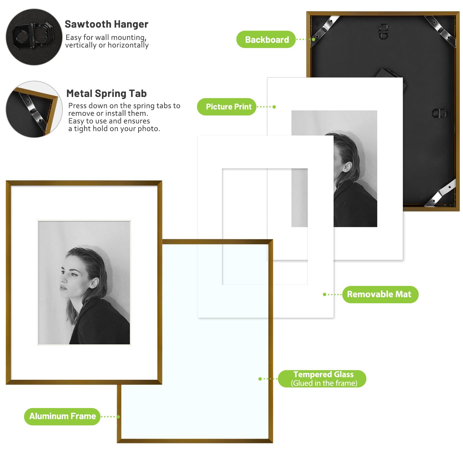 フォトフレーム ＊ ブロンズ Amazon.co.jp: Golden State Art 9x12 メタル壁/卓上フォトフレーム