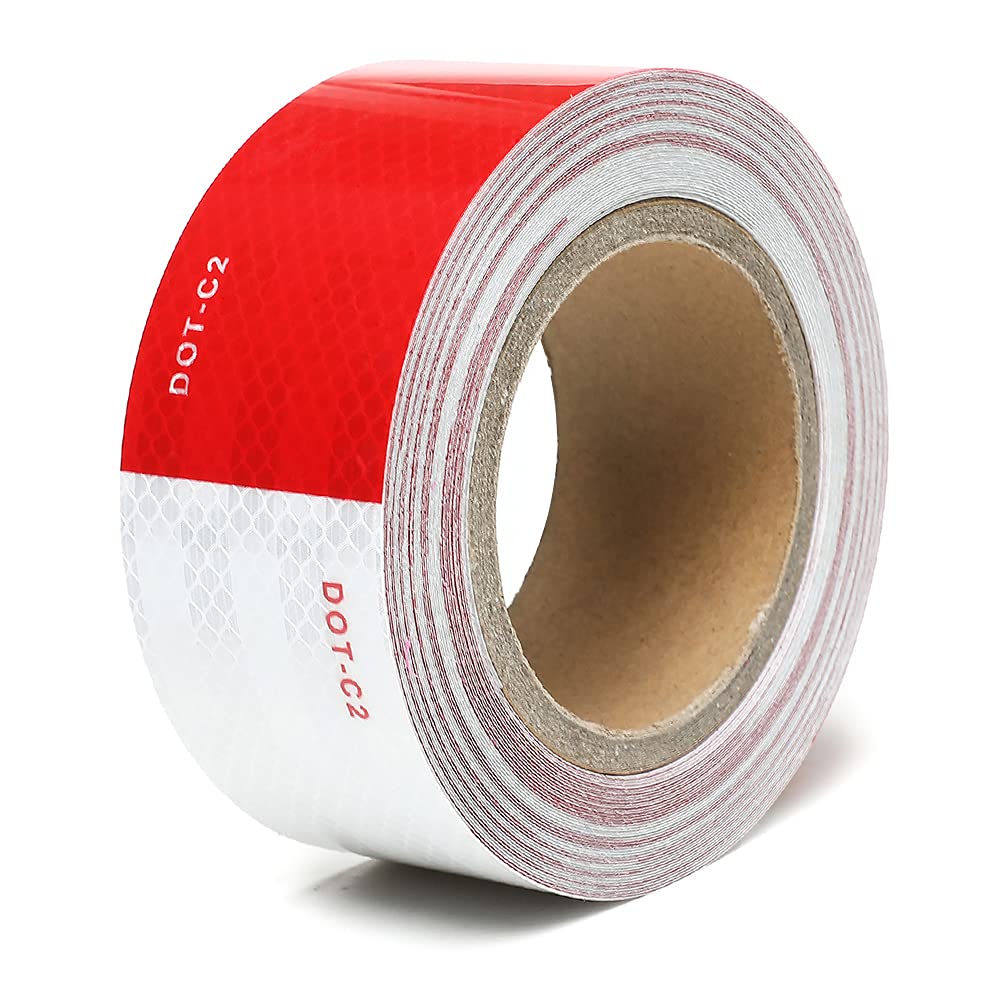 Buy Harciety Reflective Safety Tape 2In x 32Ft, DOTC2 Red/White