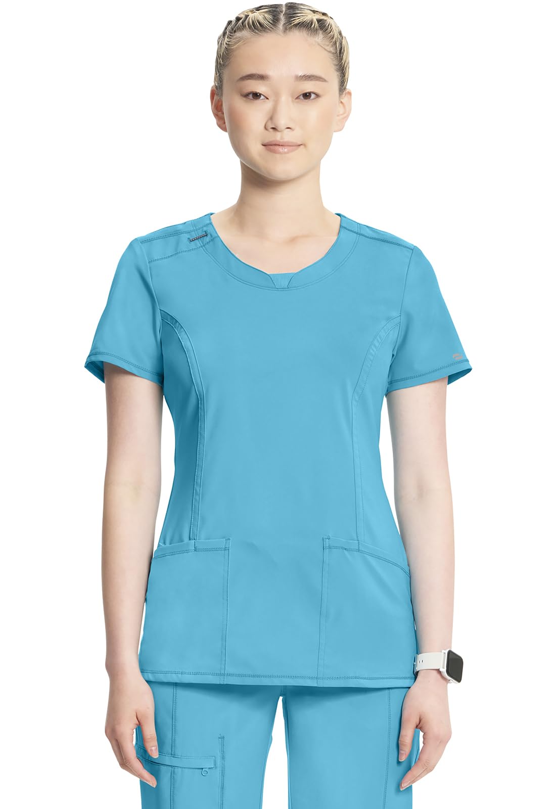 InfinityWomen's Round Neck Top Medical Scrubs Shirt