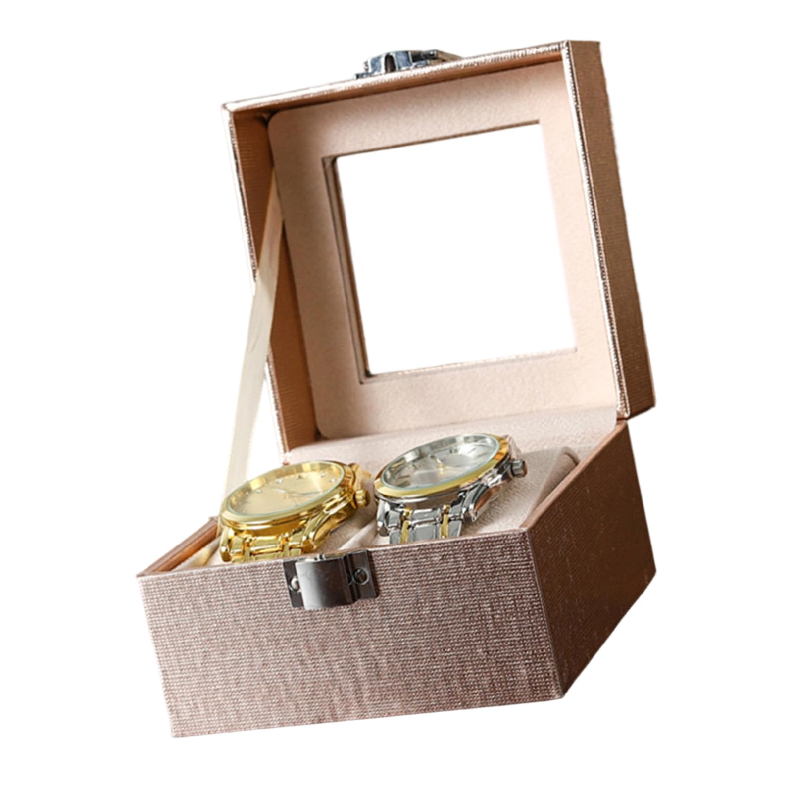 Nucelit Timepiece Jewelry Watch Case Container with Clear Window Dustproof Cover Suitable for Watches Bracelets Storage Watch Organizers Case