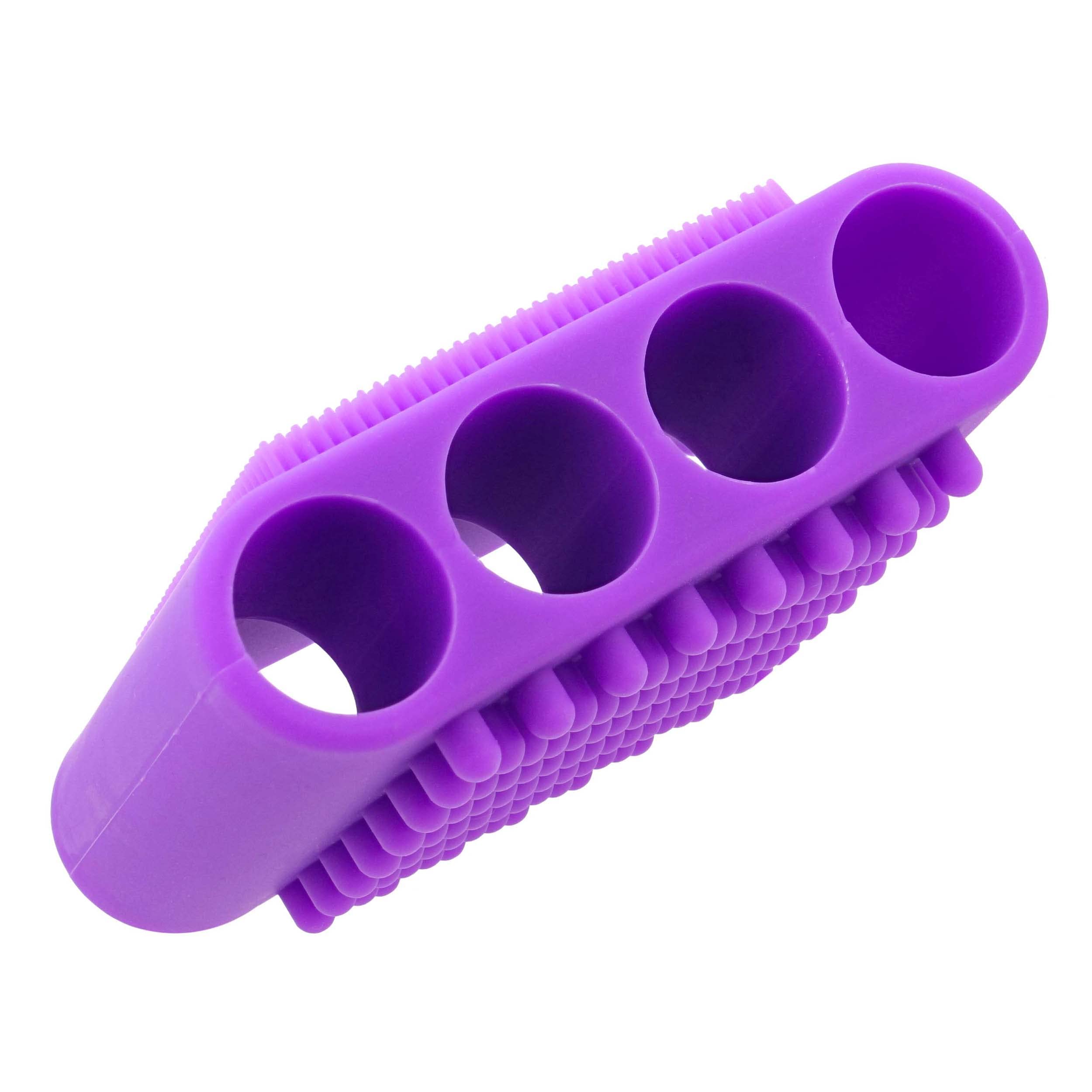 Silicone Pet Brush - Purple Deshedding Brush for Routine Deep Cleaning and Massaging Wet or Dry Dog Shedding Tool