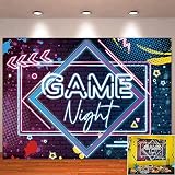 Art Studio Game Night Birthday Theme Photography Backdrop 60" x 36" Glow Neon Sleepover Slumber Prom