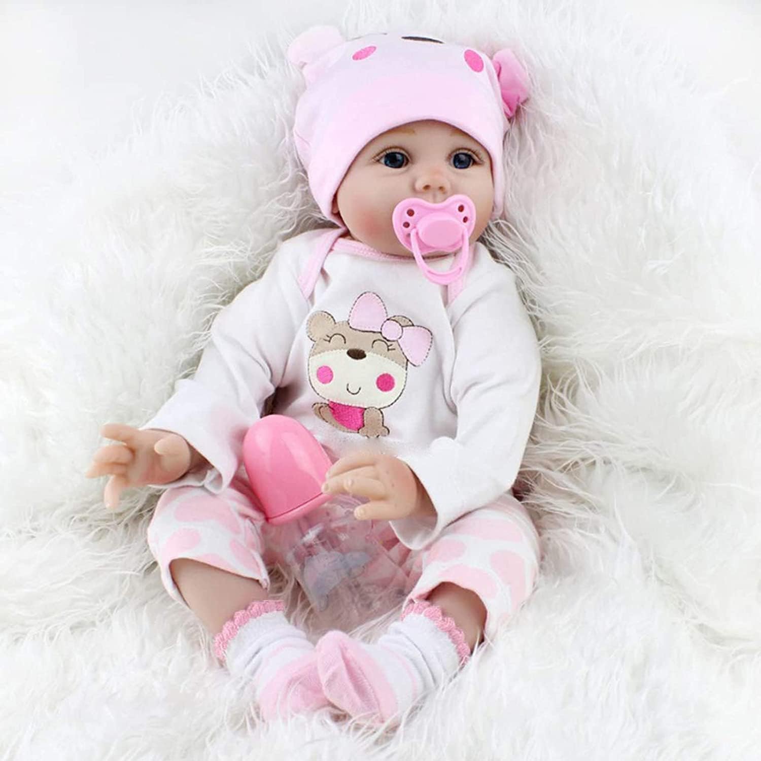 22 Inch Reborn Baby Doll - Realistic Soft Silicone Vinyl 55cm Lifelike Newborn Doll - Real Life Looking Girls Toys