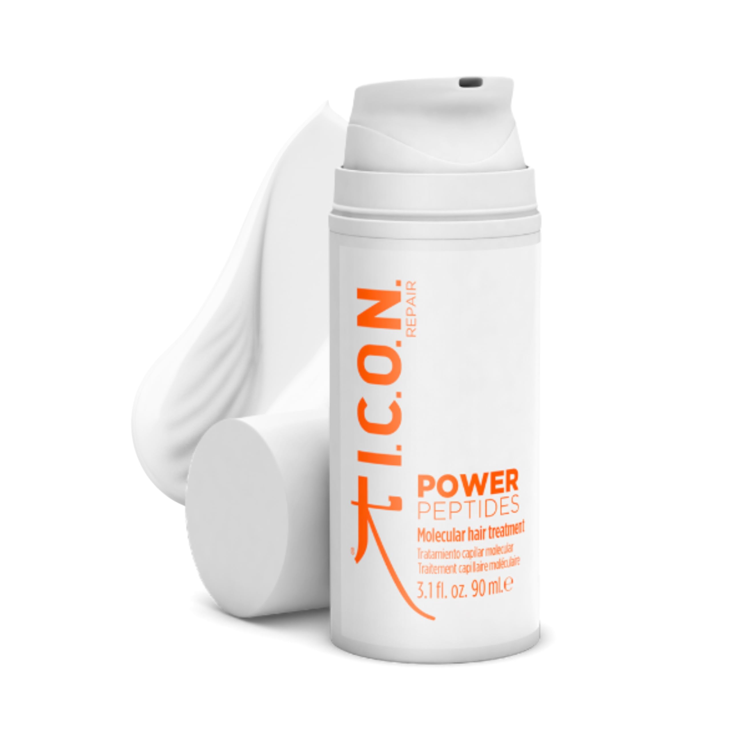 I.C.O.N. Power Peptides Tratamiento Capilar Molecular Sin Aclarado, 90 ml | Ayuda a recuperar la suavidad, flexibilidad y brillo para un cabello con aspecto más saludable.