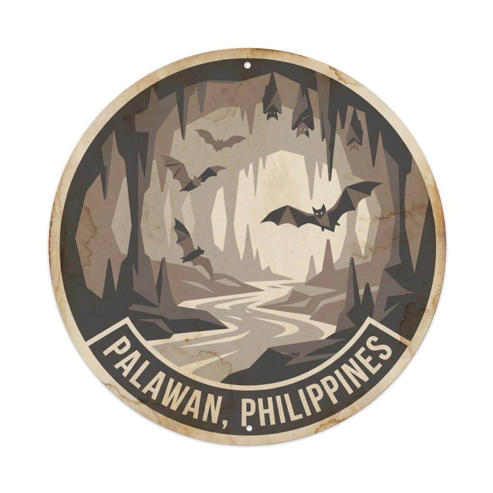 Underground River Bat Cave Palawan Island Adventure Metal Tin Sign